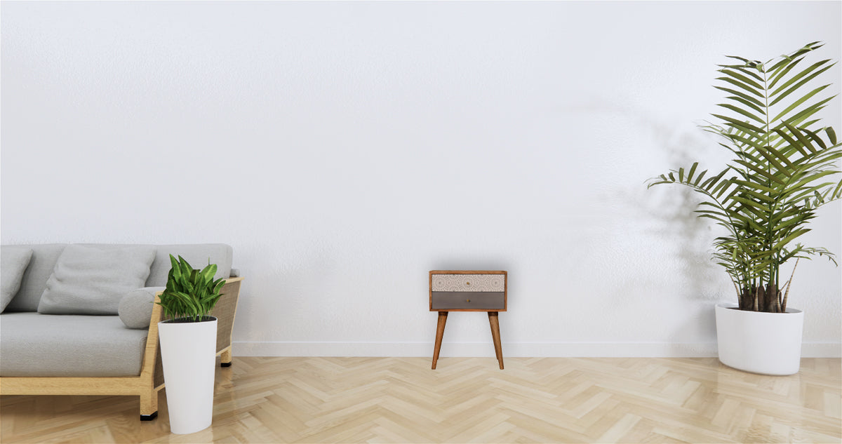 Grey Patterned Bedside