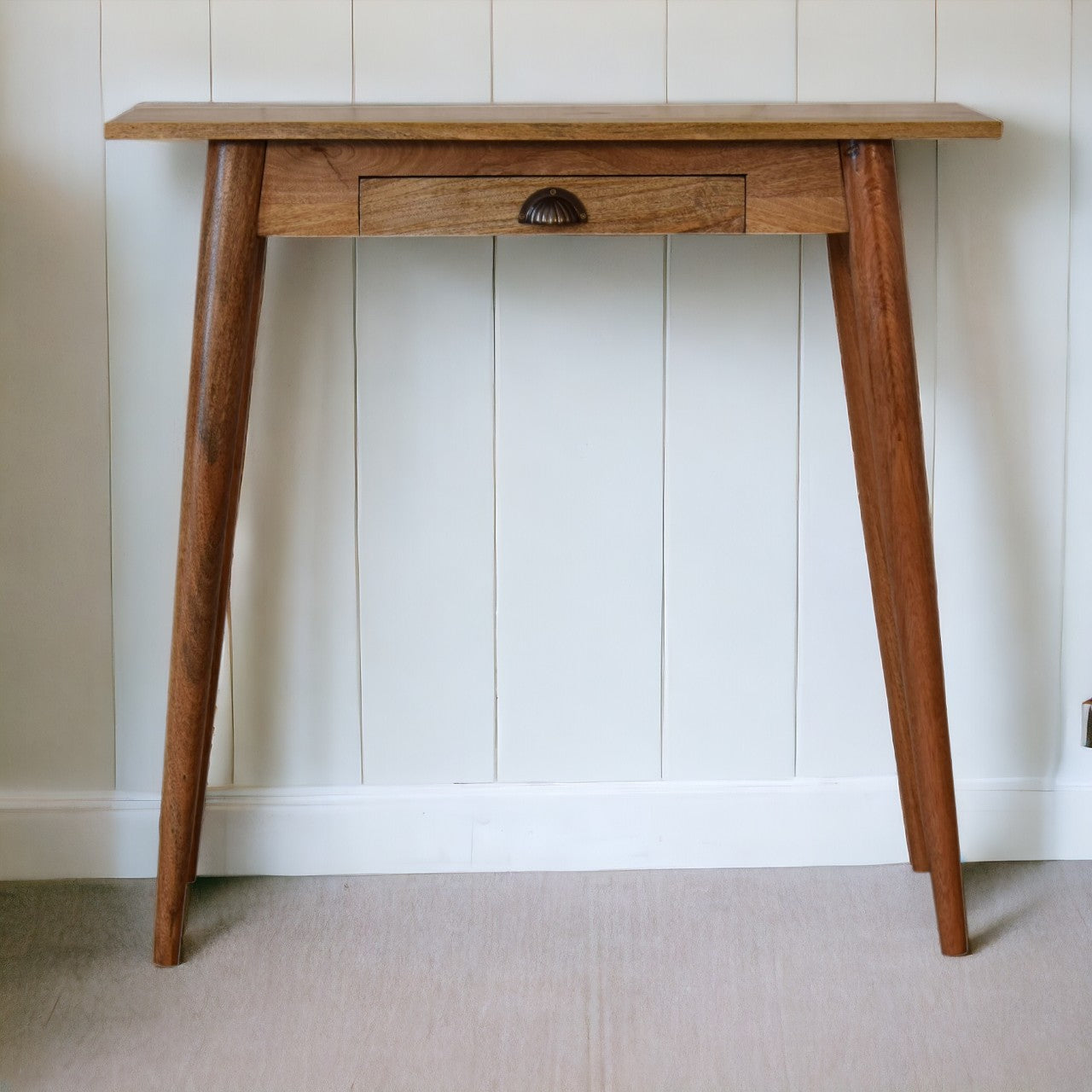 Mini Nordic Style Writing Desk | Oak Solid Mango Wood
