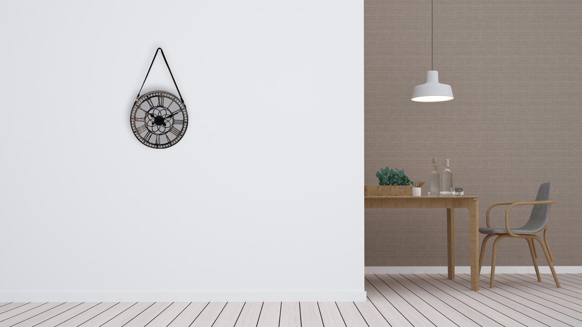 White Chrome Hanging Wall Clock