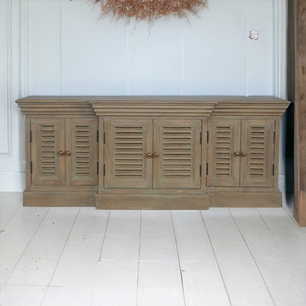 Grey Wash Shutter TV Cabinet