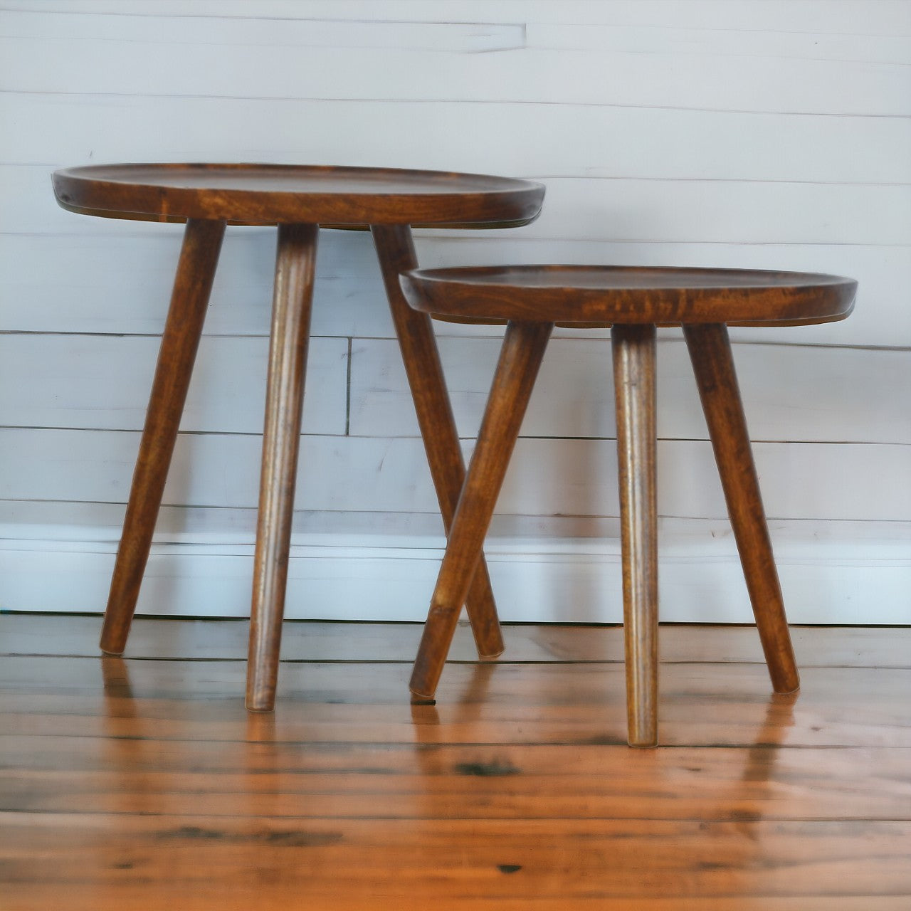 Chestnut Tray Nesting Stools
