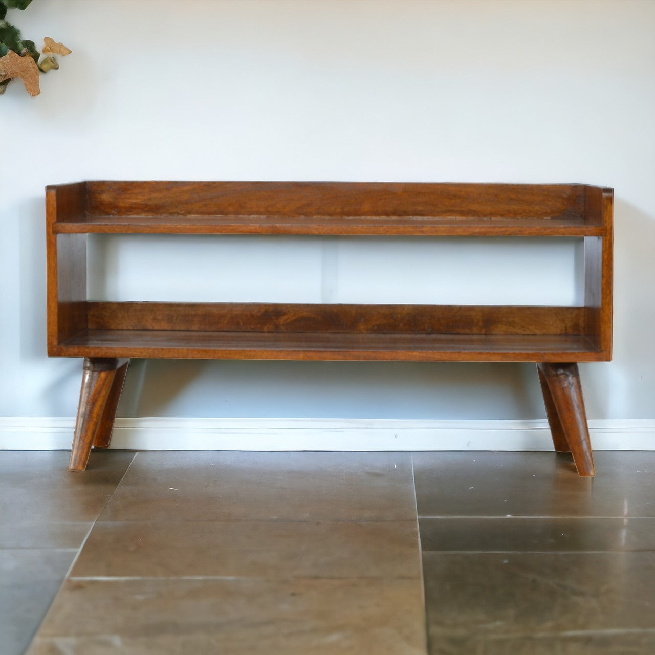 Chestnut Nordic Storage Bench | Hidden Storage