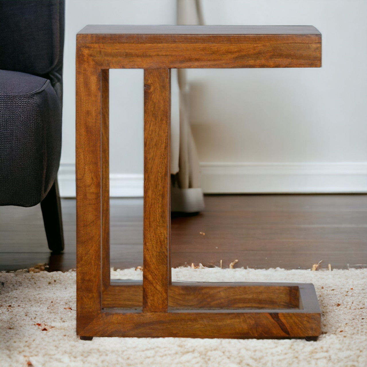 Chestnut Finish One-sided End Table