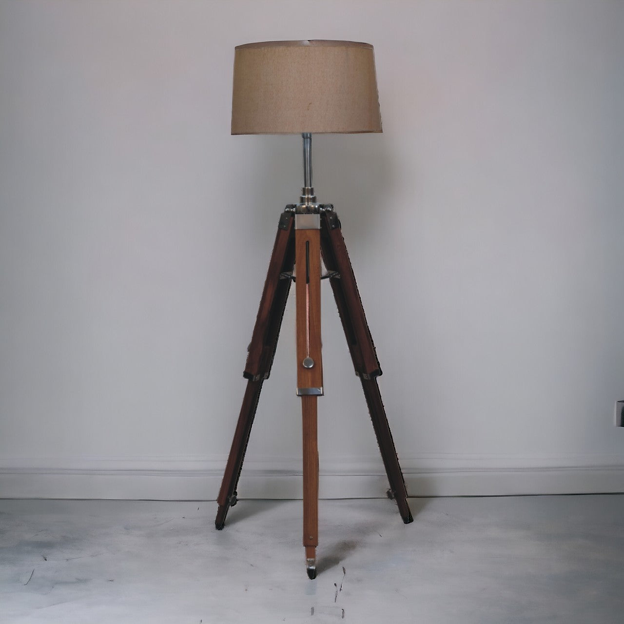 Wooden Tripod Floor Lamp