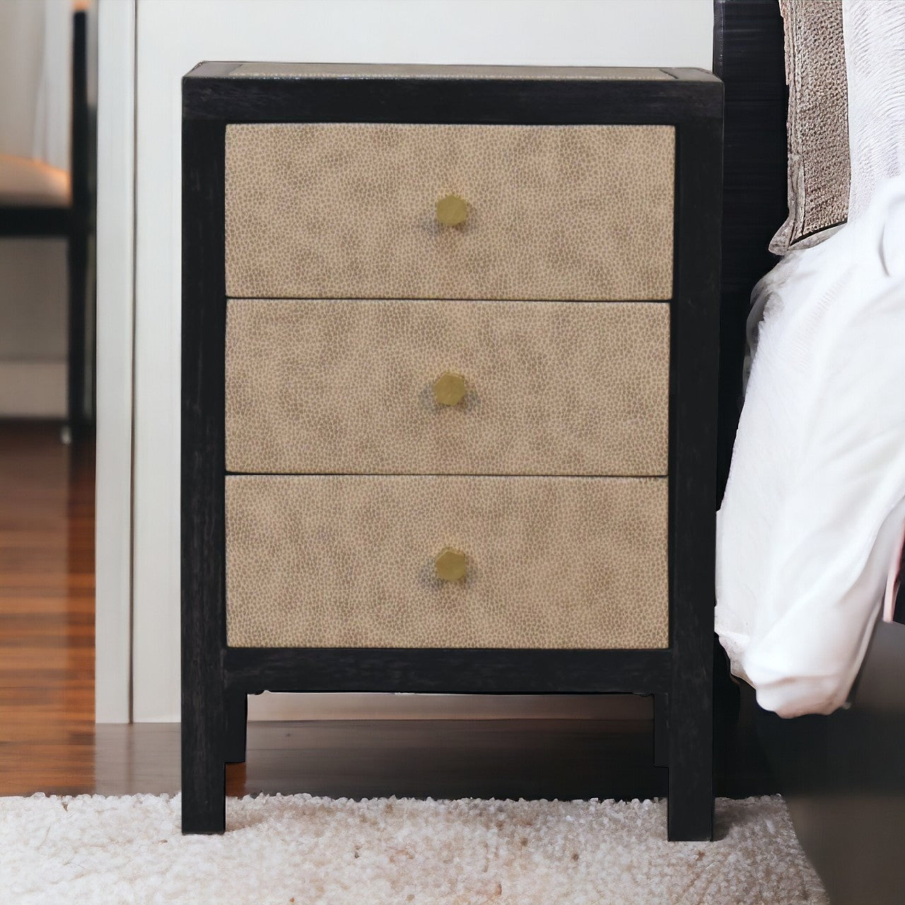 Mini Faux Leather Bedside