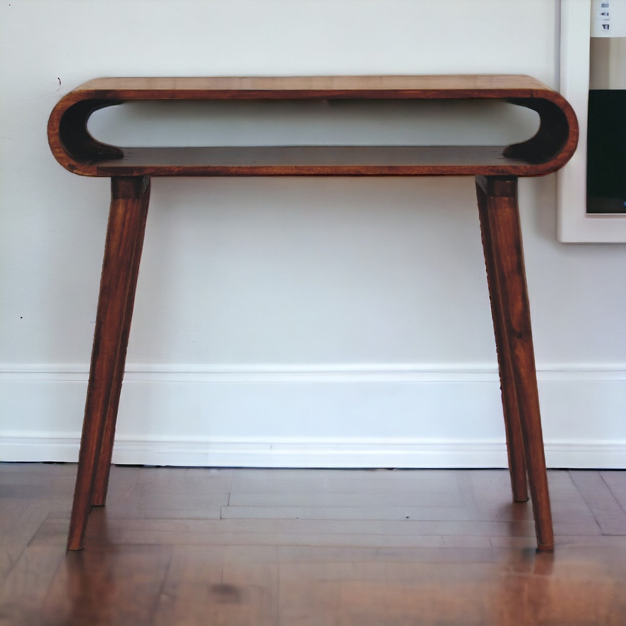 Amaya Nordic Style Console Table | Chestnut Solid Mango Wood