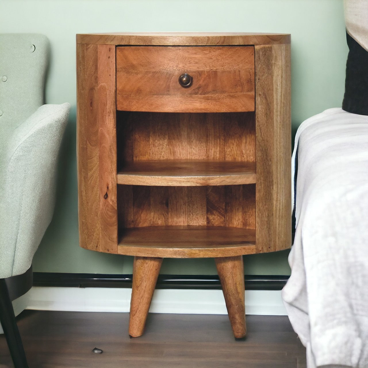 Cortez Oak-ish Bedside