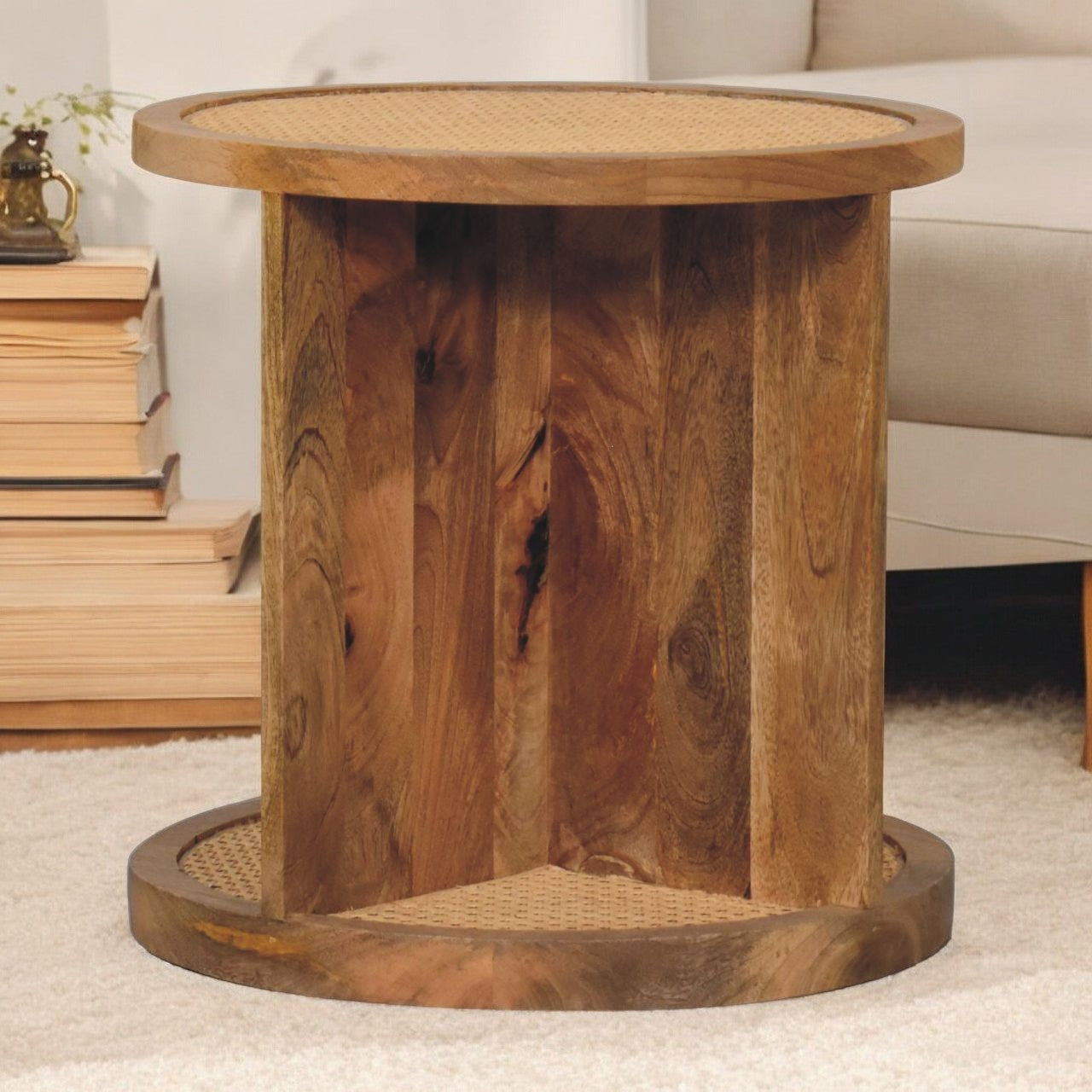 Close-knit Corner End Table