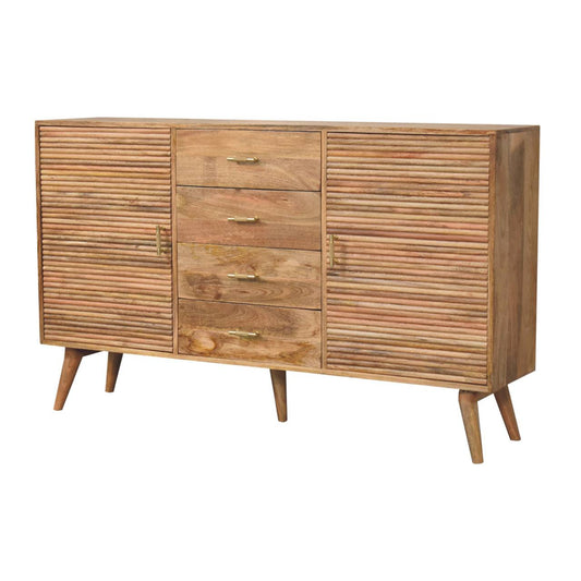Soba T-Bar Large Nordic Chest of Drawers | Oak Solid Mango Wood