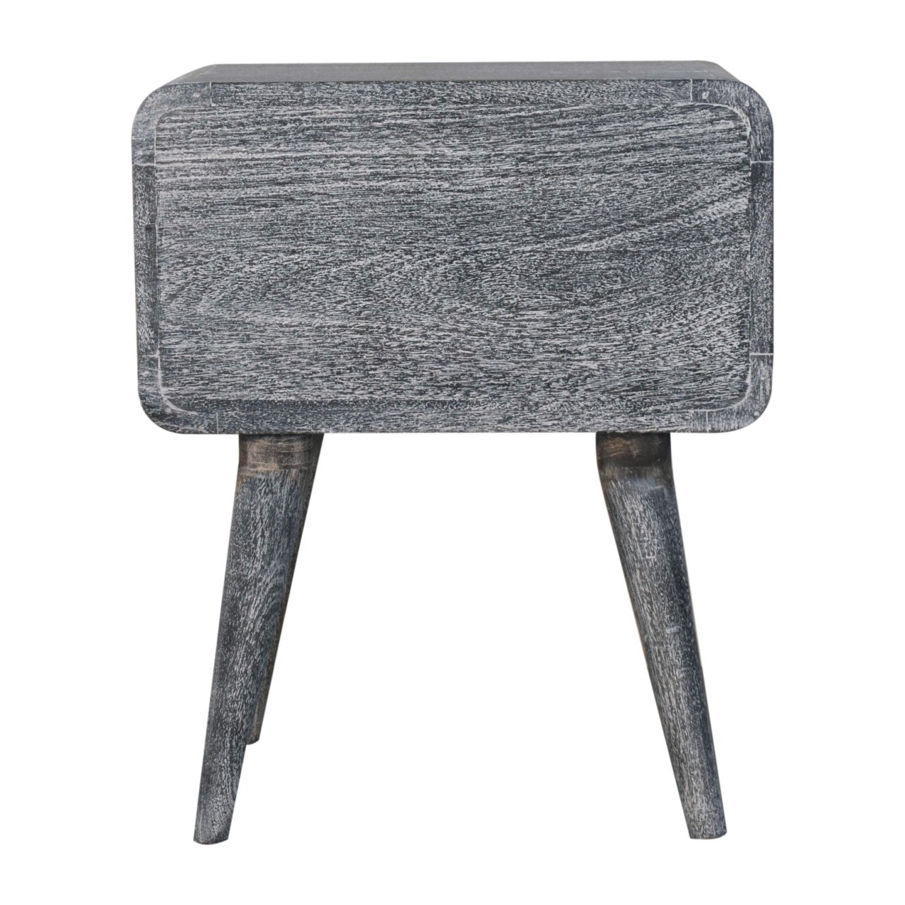 Sandblasted Ash Curved Bedside Table