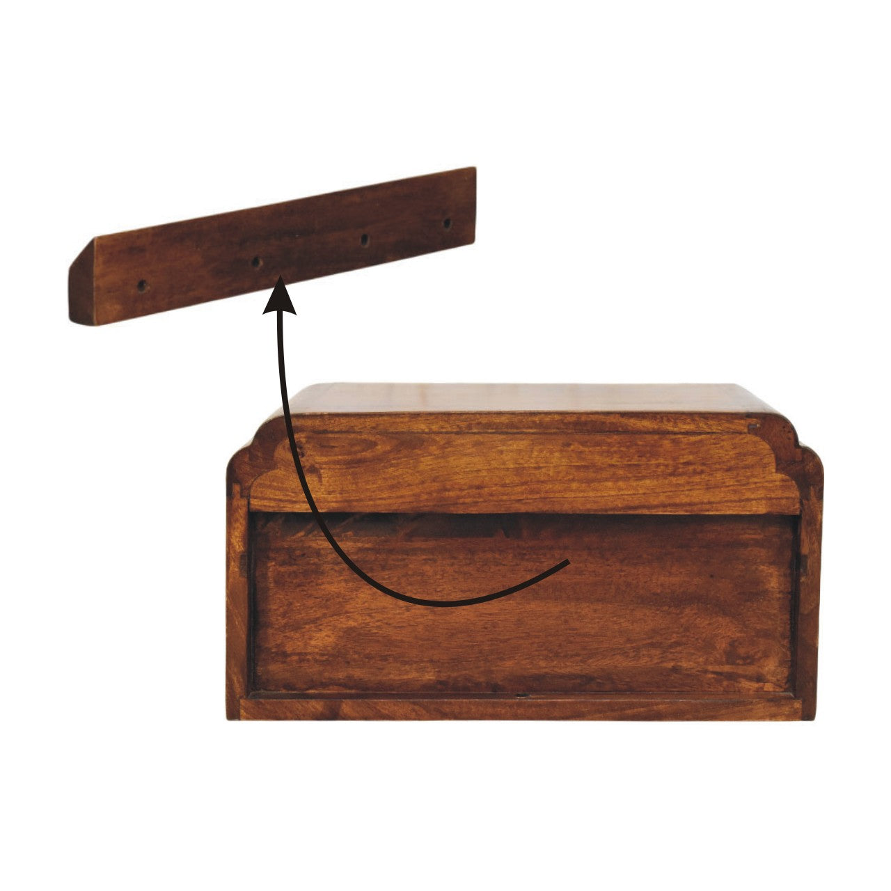 Avora Wall-Mounted Chestnut Bedside Table