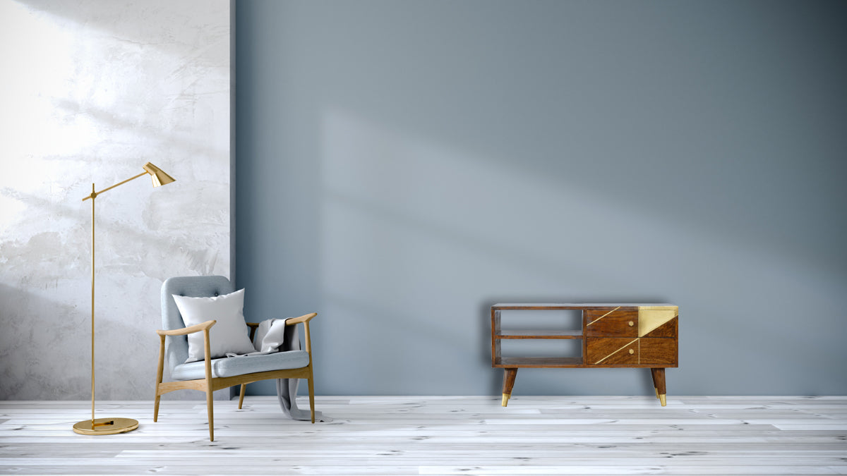Gold Geo Chestnut Media Unit