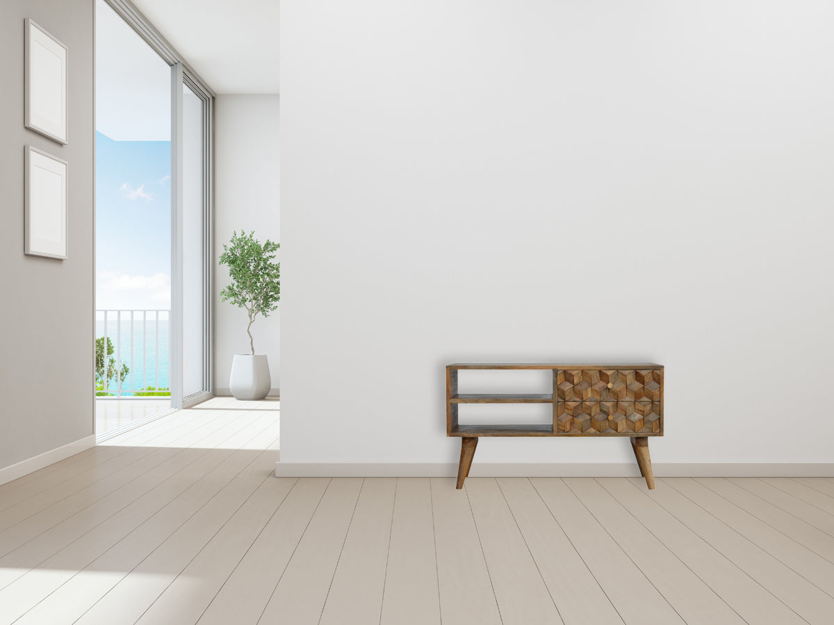 Cube Carved Media Unit
