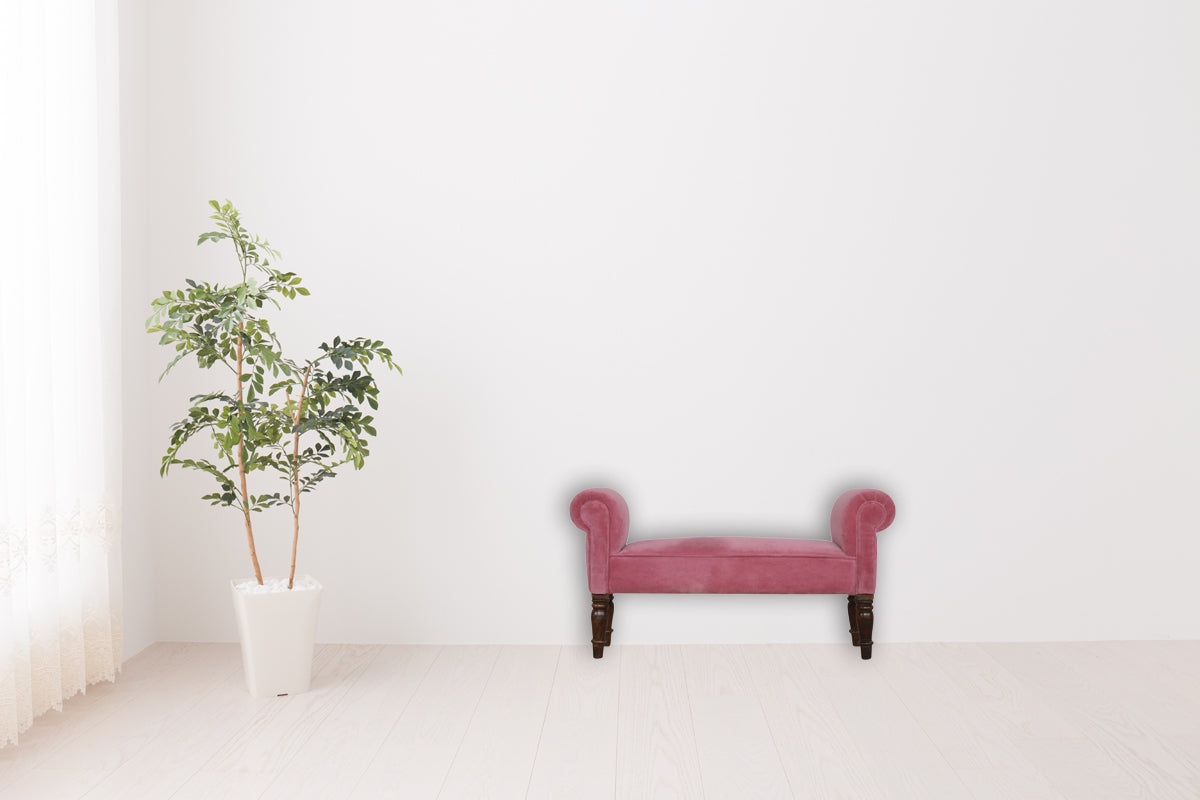 Pink Velvet Bench