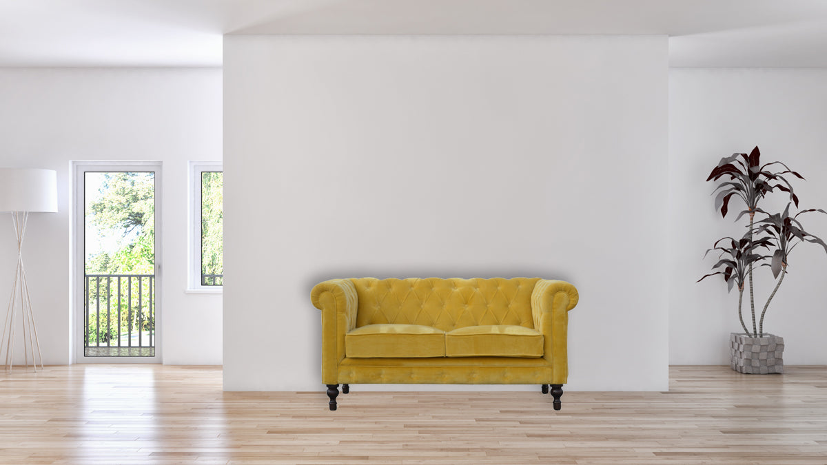 Mustard Velvet Chesterfield Sofa
