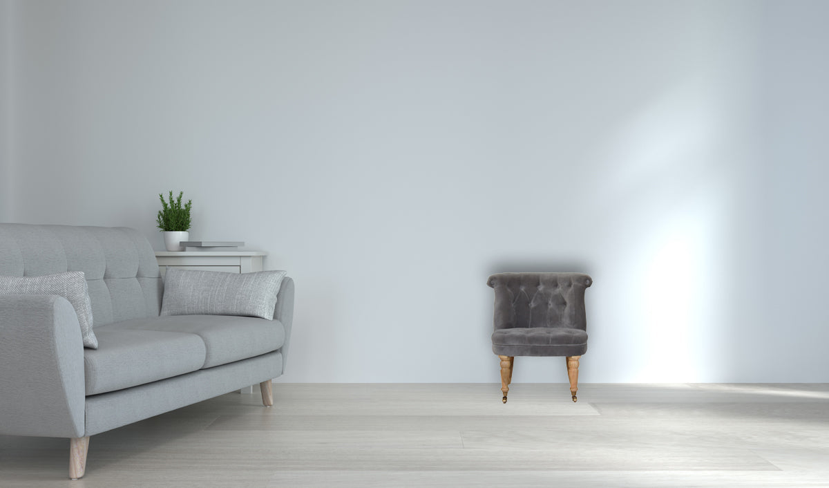 Grey Velvet Accent Chair