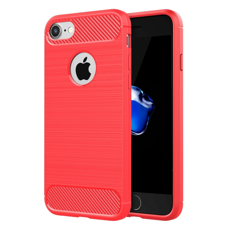 For iPhone 8 & 7 Brushed Texture Fiber TPU Rugged Armor Protective Case, For iPhone 8 & 7