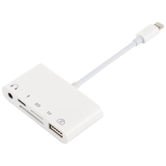 5 in 1 8 Pin to USB HUB And USB-C / Type-C And 3.5mm Earphone And SD And TF Card Reader