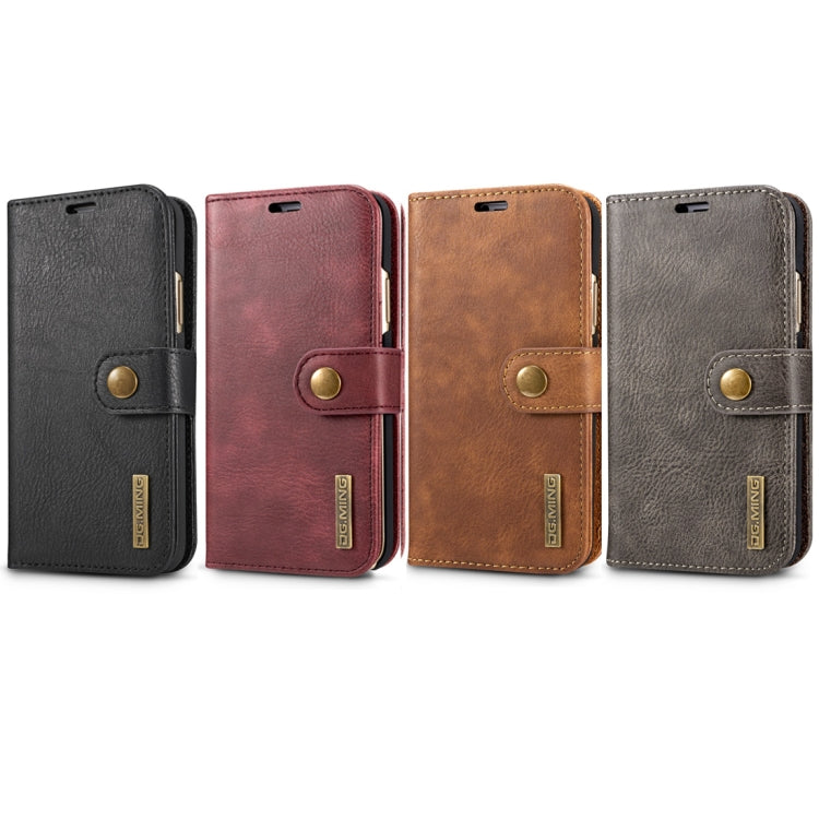 For iPhone X / XS DG.MING Crazy Horse Texture Horizontal Flip Detachable Magnetic Protective Case with Holder & Card Slots & Wallet, iPhone X, For X, iPhone X