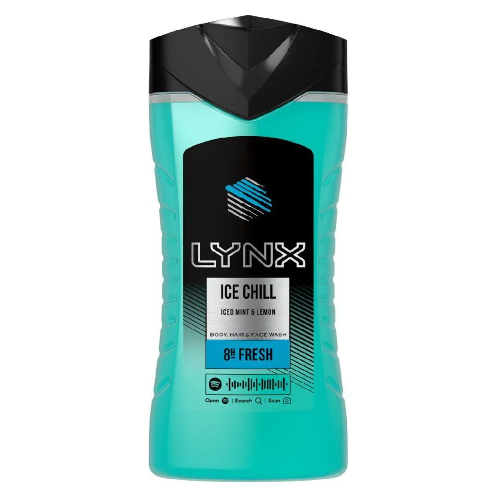 Lynx Ice Chill Body Wash: Instant Cooling & Freshness for Men 250 ml / 8.45 oz