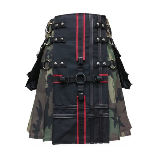 Gothic Camouflage Utility Kilt front panel Interchangeable & Cargo Pocket