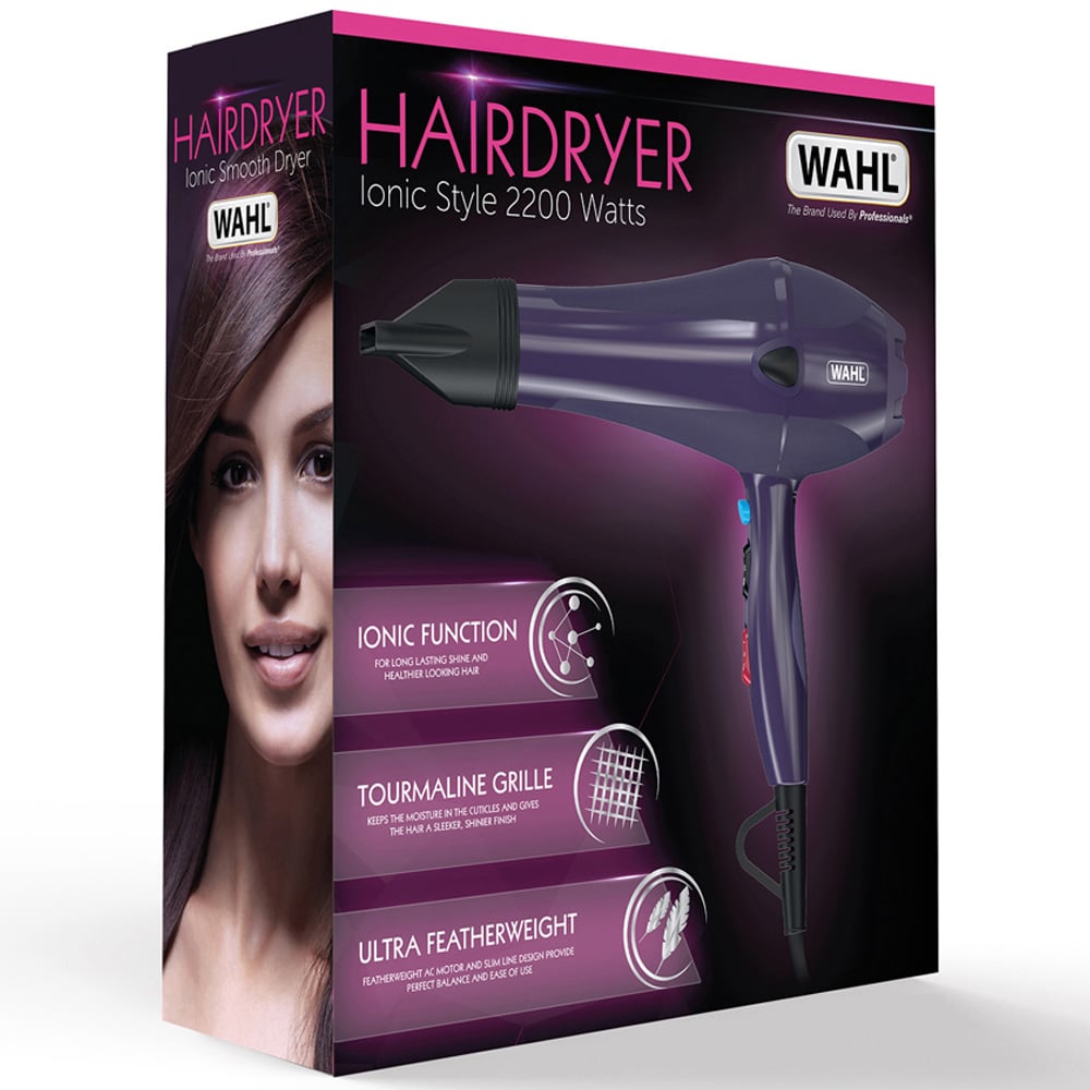 WAHL Ionic Style 2200W Hair Dryer | Fast Drying, Frizz-Free Shine for All Hair Types