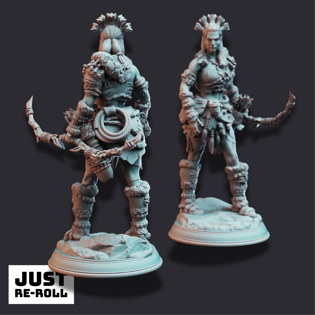 Strika – Ranger of the Frozen Wastes - 3D Printed Barbarian Character Miniature