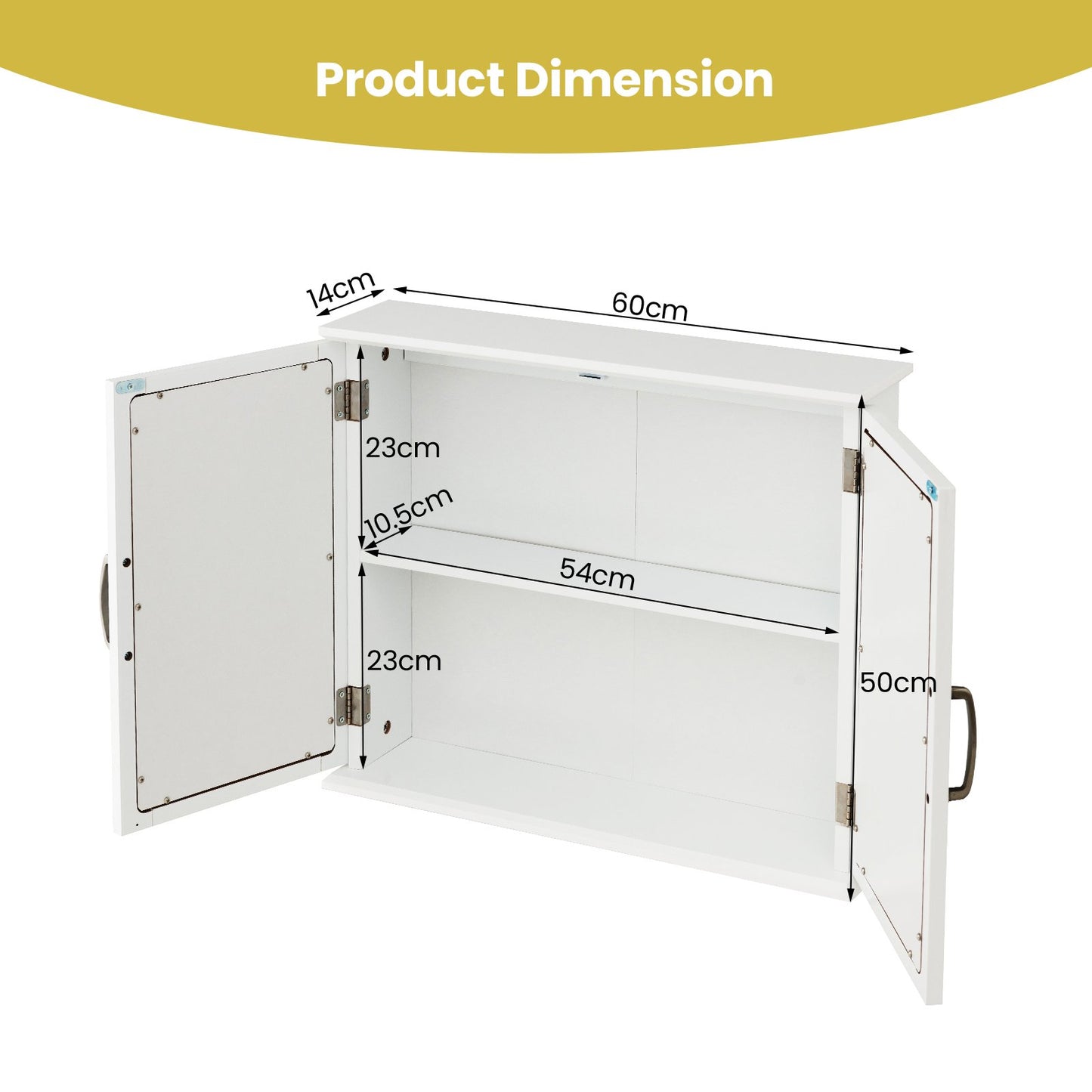 Wall-mounted Bathroom Mirror Cabinet for Bathroom Living Room-Grey