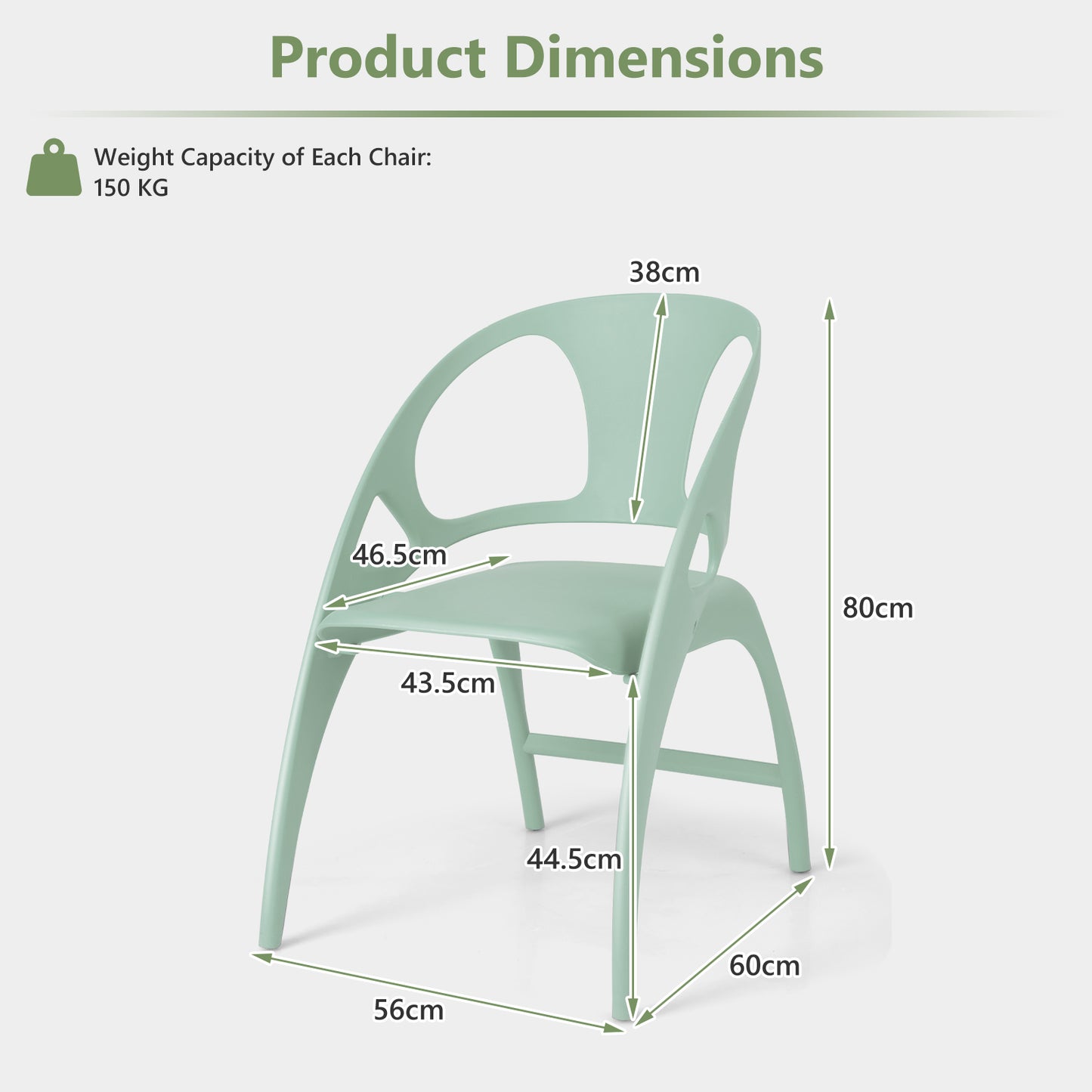 Set of 2 Folding Chair with Backrest and Armrest-White