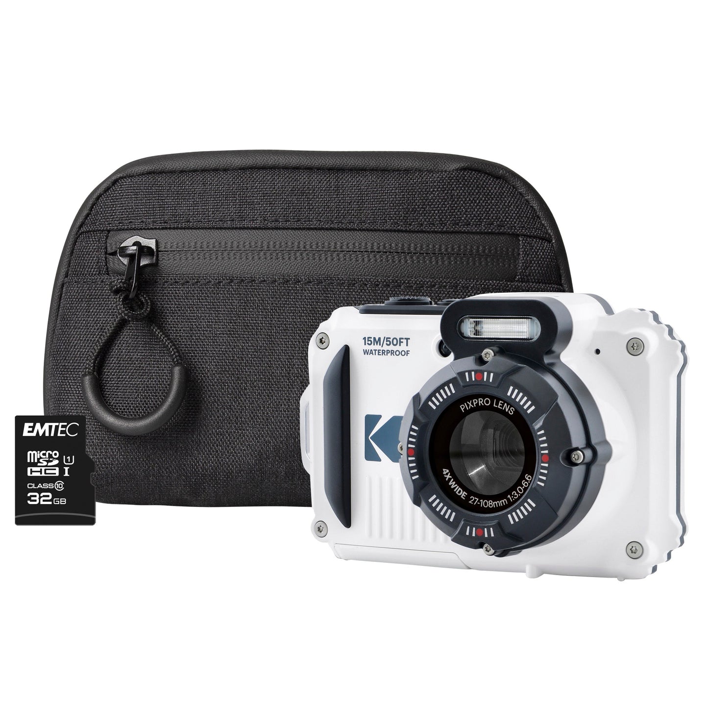 Kodak PIXPRO WPZ2 Waterproof 16MP 4x Zoom Tough Compact Camera - White
