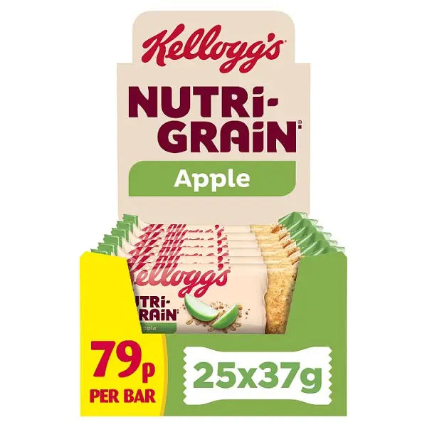 Kellogg's Nutri-grain Apple Snack Bar 25 x 37g (Case of 25)