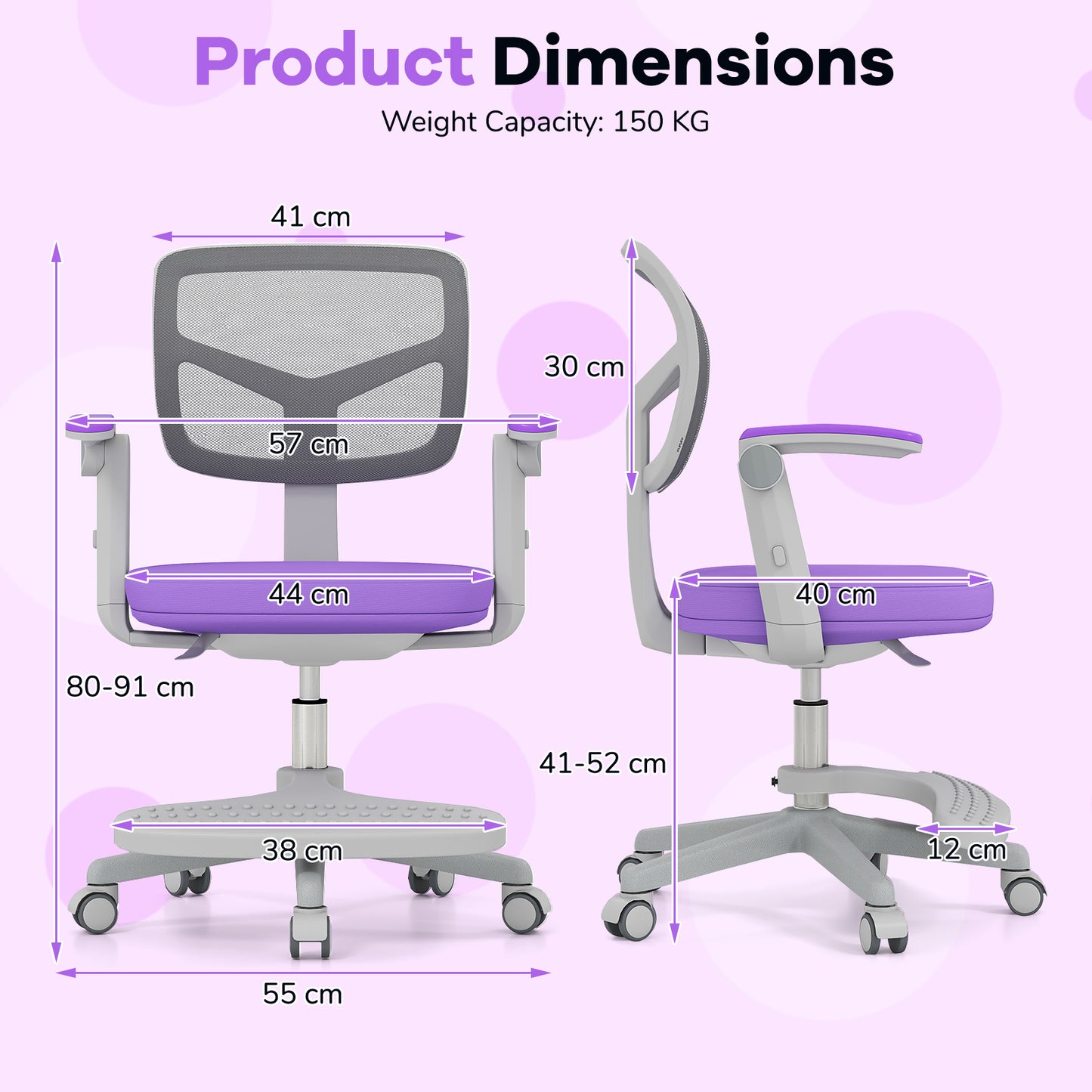 Kids Desk Chair Children Study Chair with Adjustable Height Armrest and Footrest-Blue