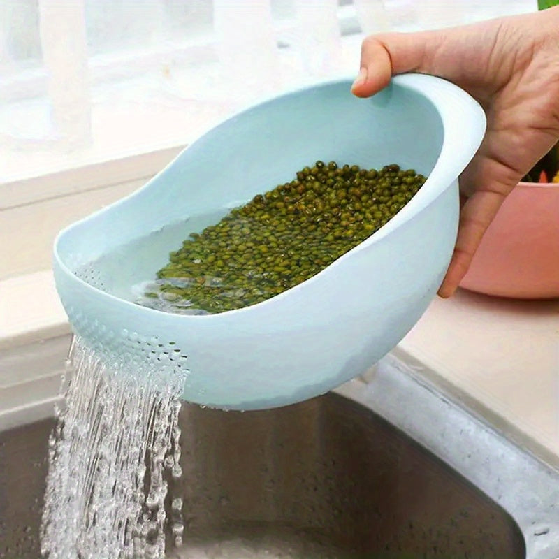 Multi-Functional Kitchen Washing Basket & Sieve - for Rinsing Rice, Vegetables, Fruits - Space-Saving Strainer