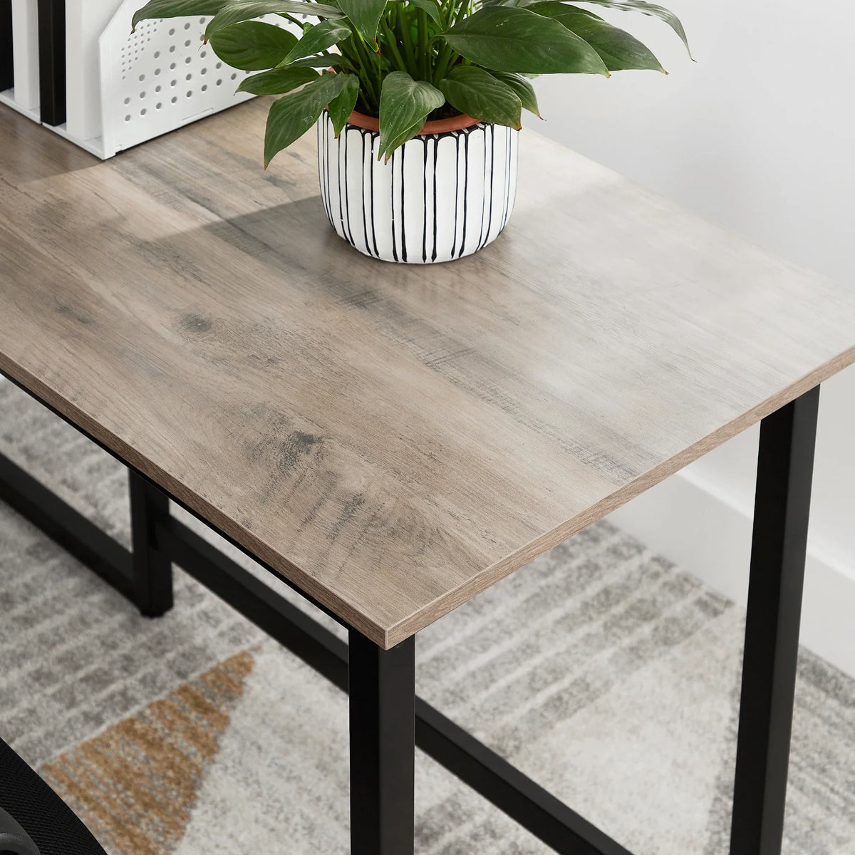 L-Shaped Computer Desk Home Office Corner Workstation with Monitor Stand Modern