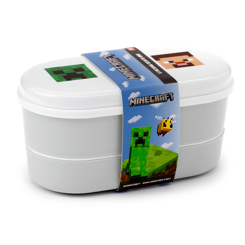 Bento Lunch Box with Fork & Spoon - Minecraft Faces