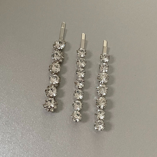 Adalynne Luxury Silver Jewelled Hair Slide Set