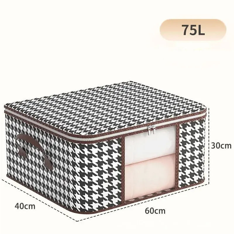 Large Capacity Foldable Storage Box with Handles - Portable Clothes Organiser for Home