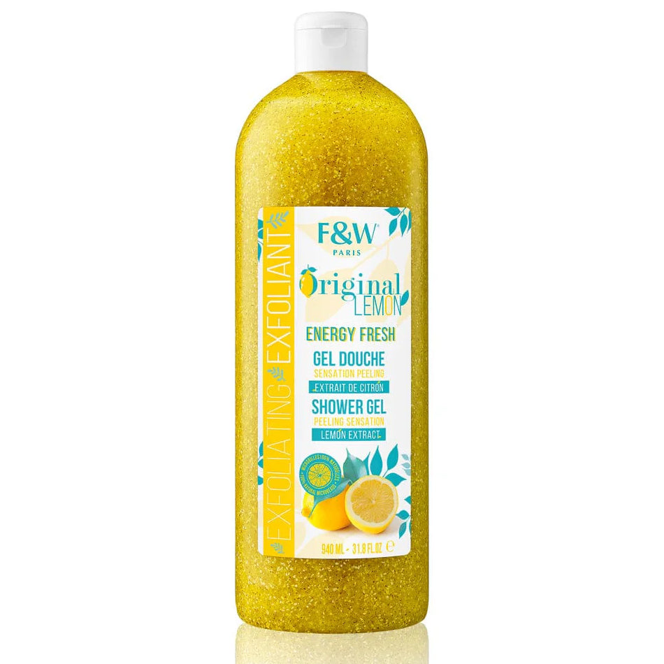 Fair & White Original Lemon Exfoliating Shower Gel 32oz For Fresh, Smooth Skin