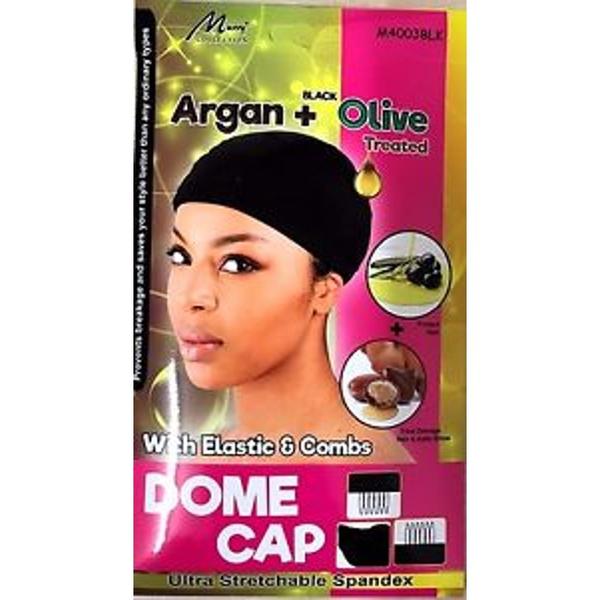 Murry Collection Dome Cap M4003BLK - Secure & Breathable Base for Wig Making & Protective Styles (Black, Stretch Fit)