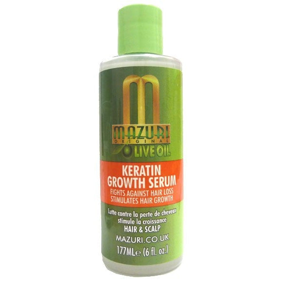Mazuri Olive Oil Keratin Growth Serum for Stronger Hair & Healthy Scalp 177 ml/5.99 oz
