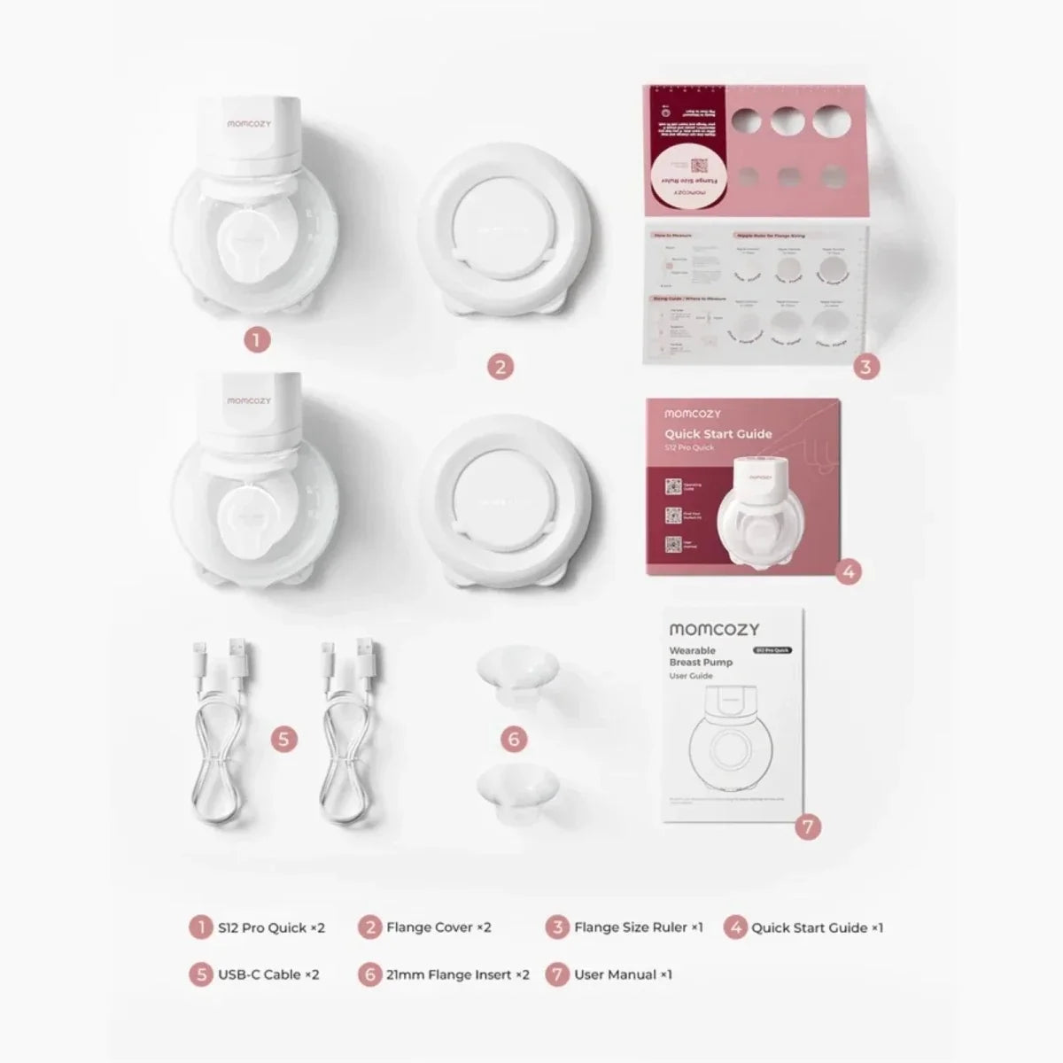 Momcozy S12 Pro+ Wearable Electric Breast Pump Double - White