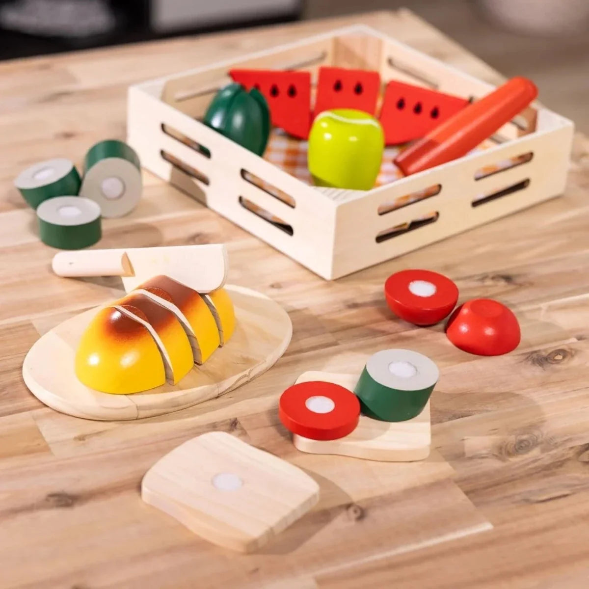 Melissa & Doug Wooden Cutting Food Play Set