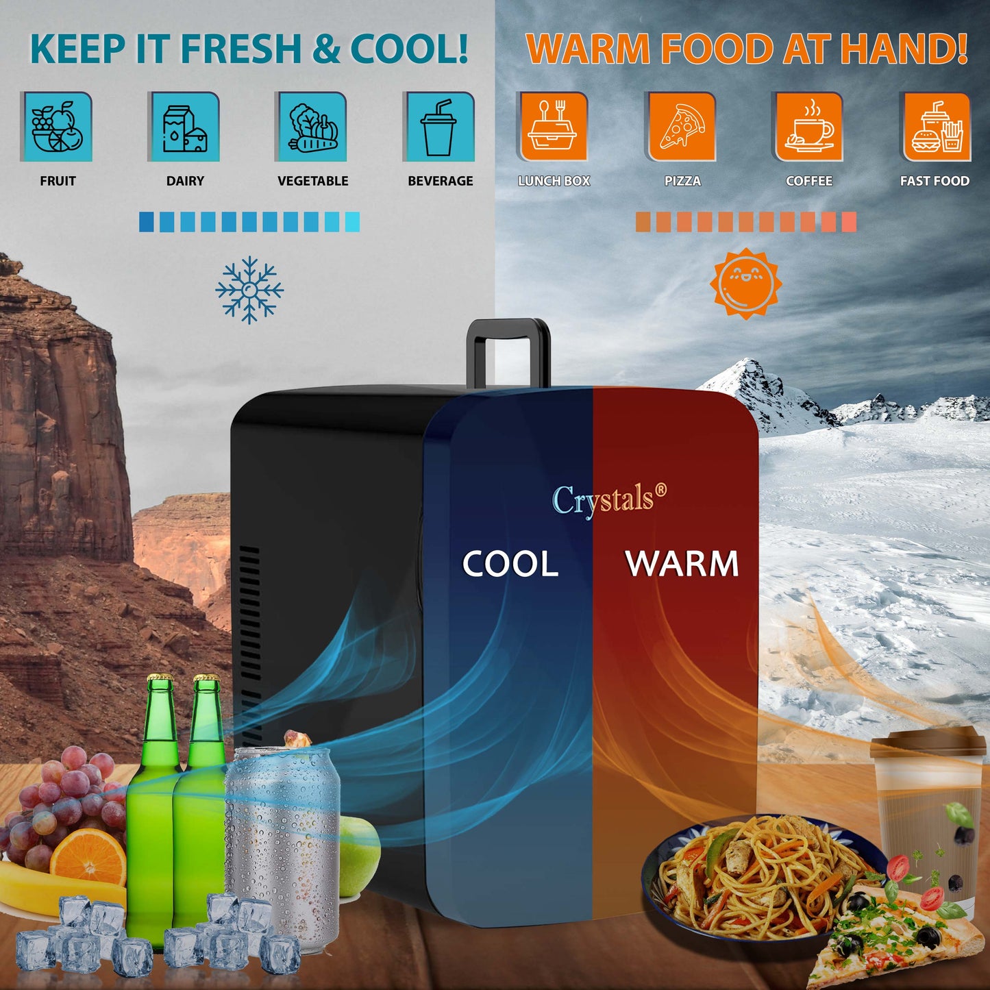 15L Compact Refrigerator Mini Electric Fridge