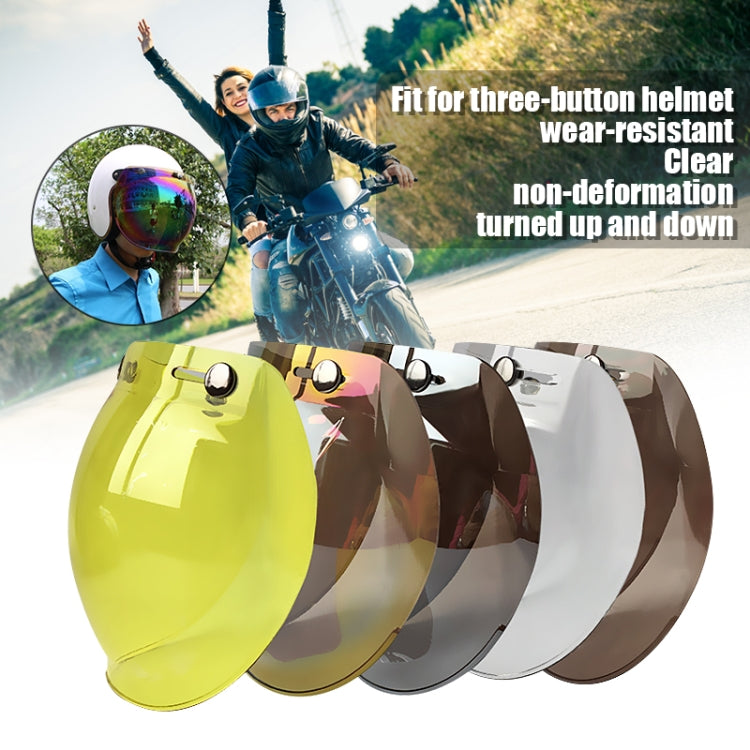 Soman Motorcycle Bubble Visor Open Face Helmet Visor Helmet Windshield Shield with Transparent Frame(Yellow)