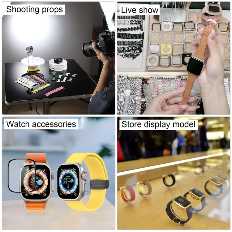 For Apple Watch Ultra 49mm Black Screen Non-Working Fake Dummy Display Model, For Photographing Watch-strap, No Watchband, 49mm Black Screen,No Watchband (Silver)