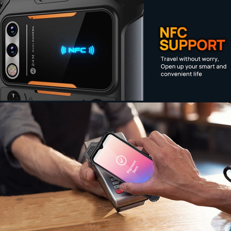 UNIWA W888 Explosion-proof Rugged Phone, 4GB+64GB, IP68 Waterproof Dustproof Shockproof, 5000mAh Battery, 6.3 inch Android 11 MTK6765 Helio P35 Octa Core up to 2.35GHz, Network: 4G, NFC, OTG(Black+Orange)