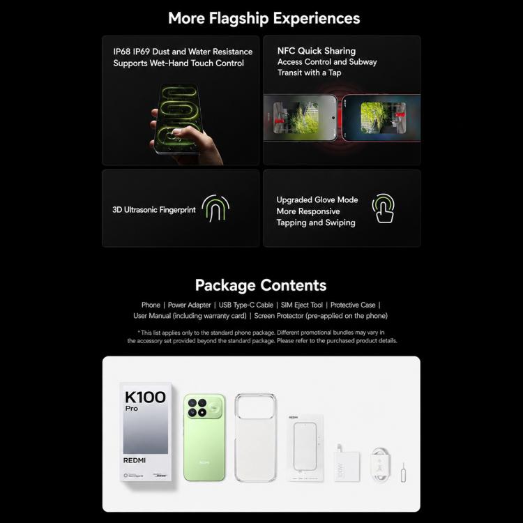 Xiaomi Redmi K100 Pro, 12GB+256GB, 6.59 inch Xiaomi HyperOS 3 Snapdragon 8 Elite V Series Octa Core, NFC, Network: 5G, 12GB+256GB