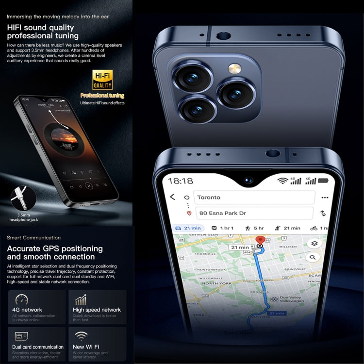 SOYES F9 Max, 6GB+128GB, 4.3 inch Android 12 MTK6762 Octa Core, Network: 4G, OTG, Dual SIM (Dark Blue)