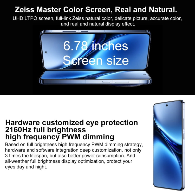 vivo X200 Pro, 16GB+1TB, Face ID / Screen Fingerprint Identification, 6.78 inch Android 15 Dimensity 9400 Octa Core, OTG, NFC, Network: 5G, Support Google Play (White)