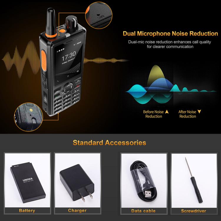 UNIWA F41 Rugged Phone, 1GB+8GB, 2.4 inch MediaTek MT6739 Quad Core, 4600mAh Battery, 21 Keys, Network: 4G (Black)